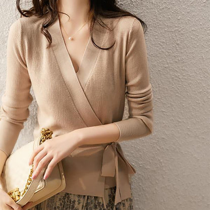 Elegant V-Neck Women's Long-Sleeved Lace Cardigan