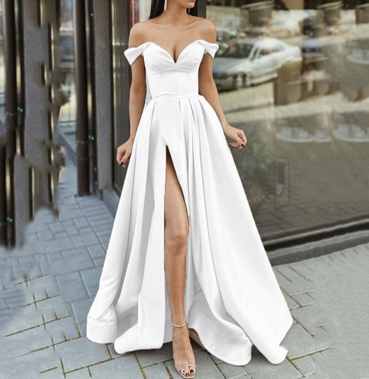 Vivid Backless V-Neck Tube Dress