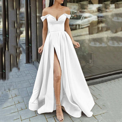Vivid Backless V-Neck Tube Dress